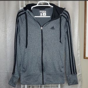 Adidas Zip Up Hoodie Sweatshirt Grey and Black Woman's Size Small
